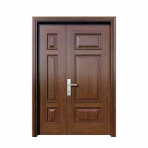 Cửa Thép Vân Gỗ 2 Cánh Lệch KL21_03