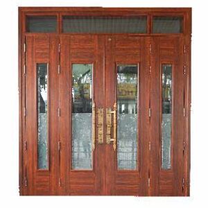 Cửa Thép Vân Gỗ Luxury Vách Kính KLT-41-02-VK