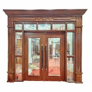 Cửa Thép Vân Gỗ Luxury Vách Kính KTL-3VK_01