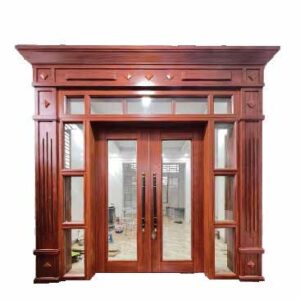Cửa Thép Vân Gỗ Luxury Vách Kính KTL-3VK_02