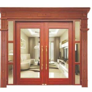 Cửa Thép Vân Gỗ Luxury Vách Kính KTL-3VK_03
